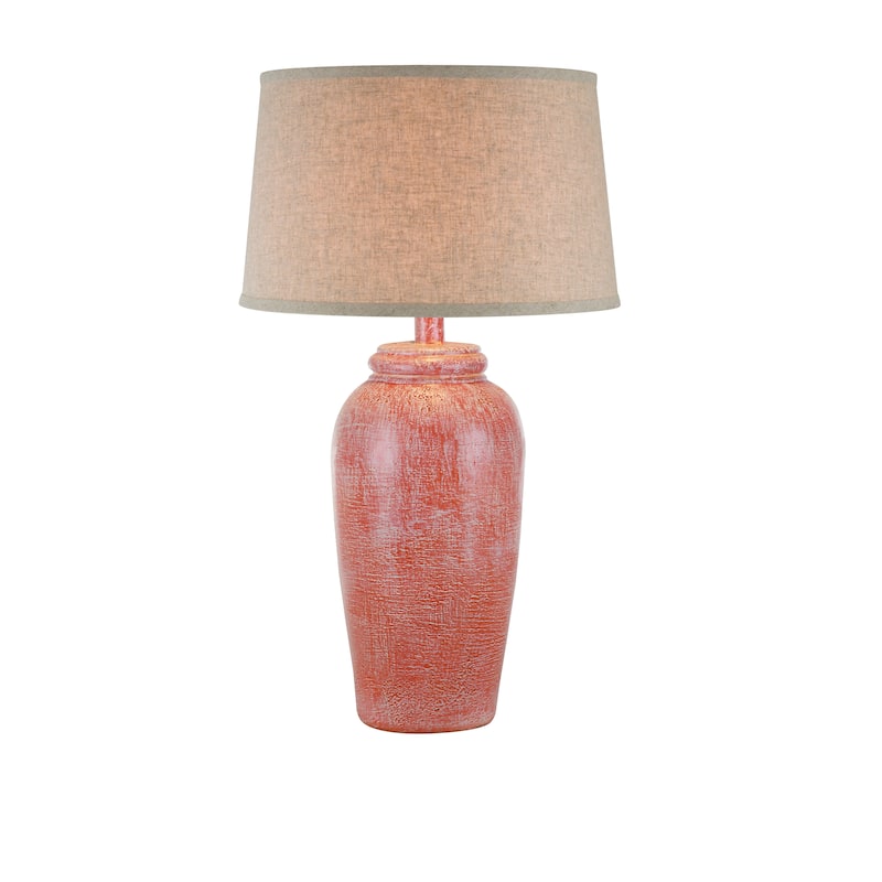 30.5"H Hydrocal Table Lamp - Red Wash