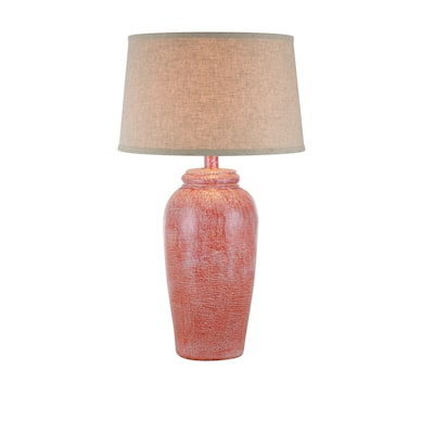 30.5"H Hydrocal Table Lamp - Red Wash