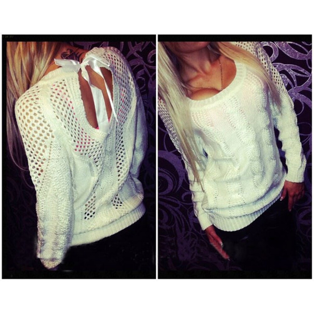 Shop 2015 Women Long Sleeve Autumn Winter Jacket Sweater Hollow