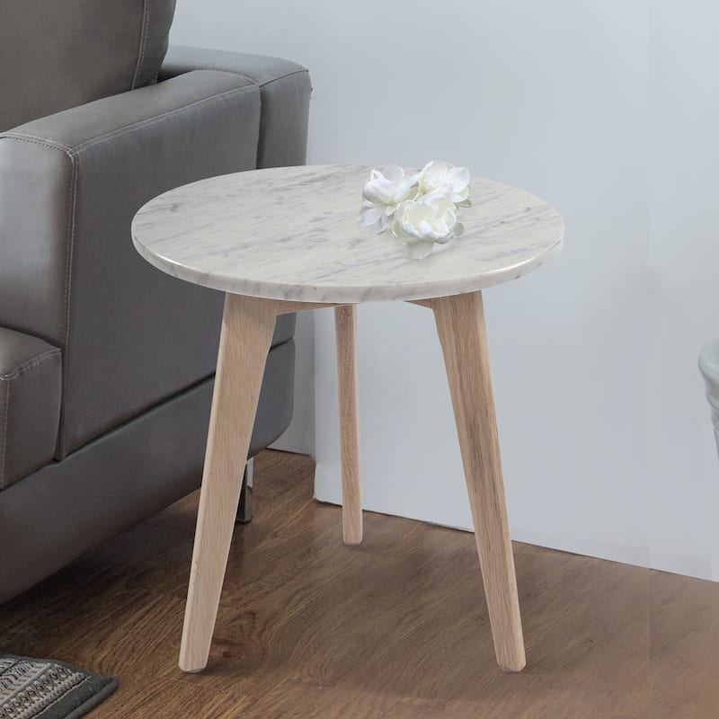 Carson Carrington Tang 15-inch Round Marble Table - 15.5"L x 15.5"W x 15.5"H
