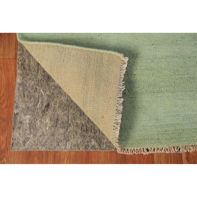 Light Green Modern Gabbeh Oriental Area Rug Hand-Knotted Wool Carpet - 5'7" x 9'4"