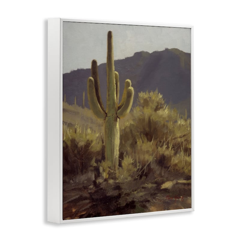 Stupell Bold Cactus Mountain Overlook Framed Giclee Art Design By Paco Young