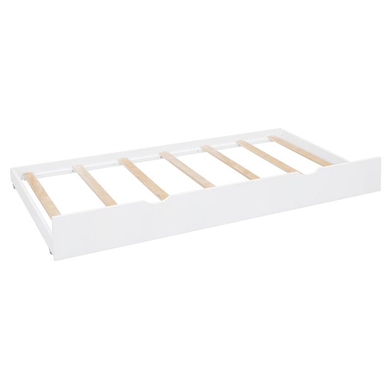 Space-Saving Full Size Daybed with Twin Trundle, Wooden Platform Bed Frame with All-in-One Cabinet & Shelf, No Box Spring Needed