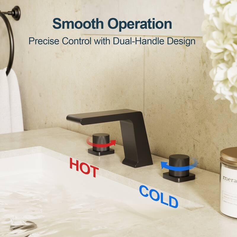 GRANDJOY 10" Dual Shower System with 2-Handle Waterfall Bathroom Sink Faucet Combo Set