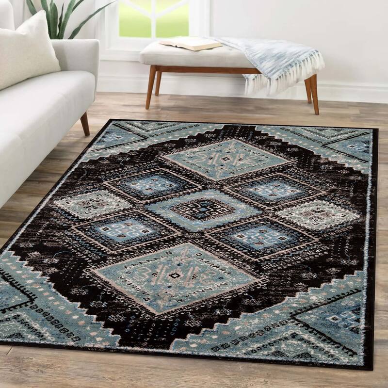 Superior Bohemian Geometric Diamonds Indoor Area Rug