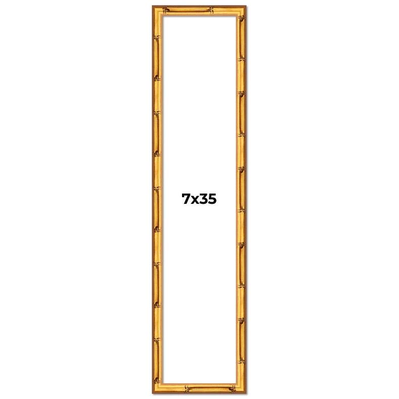 7x35 Frame Gold Bamboo Picture Frame Modern Photo Frame Includes UV Acrylic Shatter Guard Front Acid Free Foam Backing Board