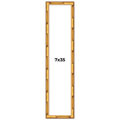 7x35 Frame Gold Bamboo Picture Frame Modern Photo Frame Includes UV Acrylic Shatter Guard Front Acid Free Foam Backing Board