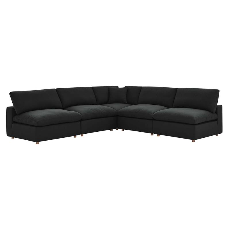 Commix 5-Piece Down Filled Overstuffed Armless Sectional Sofa