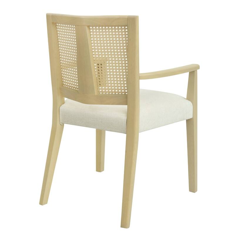 Wooden Dining Chairs Set of 2 Modern Fabric Upholstered Kitchen Chairs