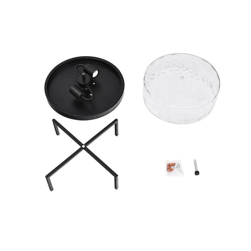 2-Light Hammered Glass Drum Ceiling Light