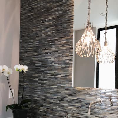 Varaluz Bask 1-light Gold Dust Mini Pendant with Crystal