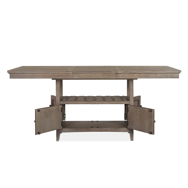 Magnussen Home Paxton Place Dovetail Grey Extendable Counter Height Dining Table - 38''W x 60''D x 36''H
