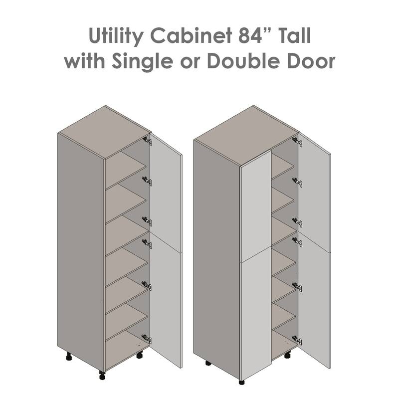 36" x 84" Utility Cabinet-Four Door-Grey - 36 x 84 x 23 3/8