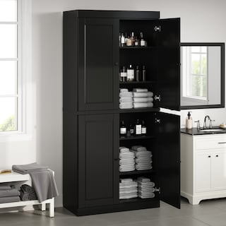 100% Solid Wood 32" Bathroom Cabinet with Optional Doors by Palace Imports