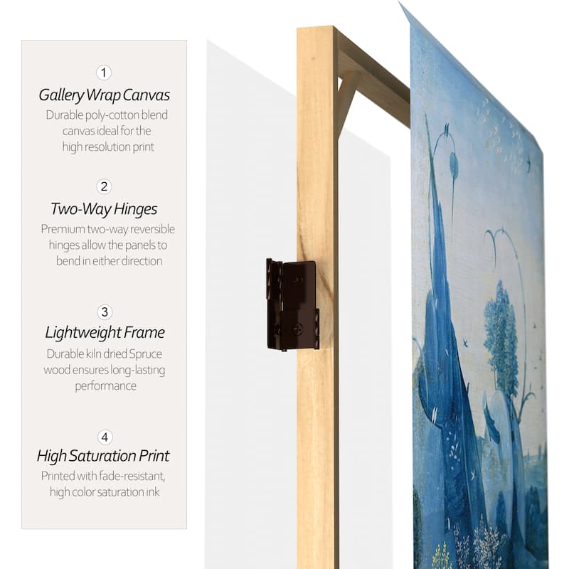 Double Sided Garden of Delights 7-foot Tall Canvas Room Divider