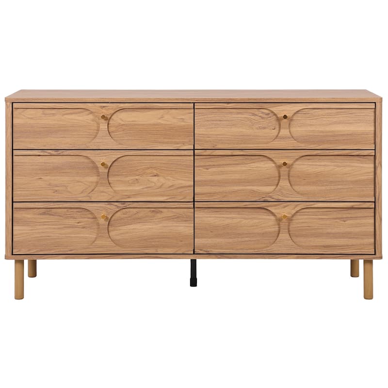 SAFAVIEH Home Prinpop 6-Drawer Chest - Oak