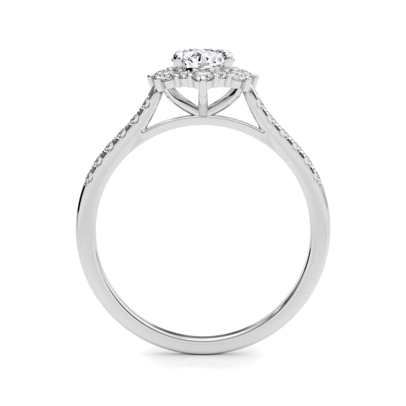 Auriya 14k White Gold Lab Grown Oval Diamond Halo Engagement Ring 0.50 to 5.00 ct. tw. (F-G VS)
