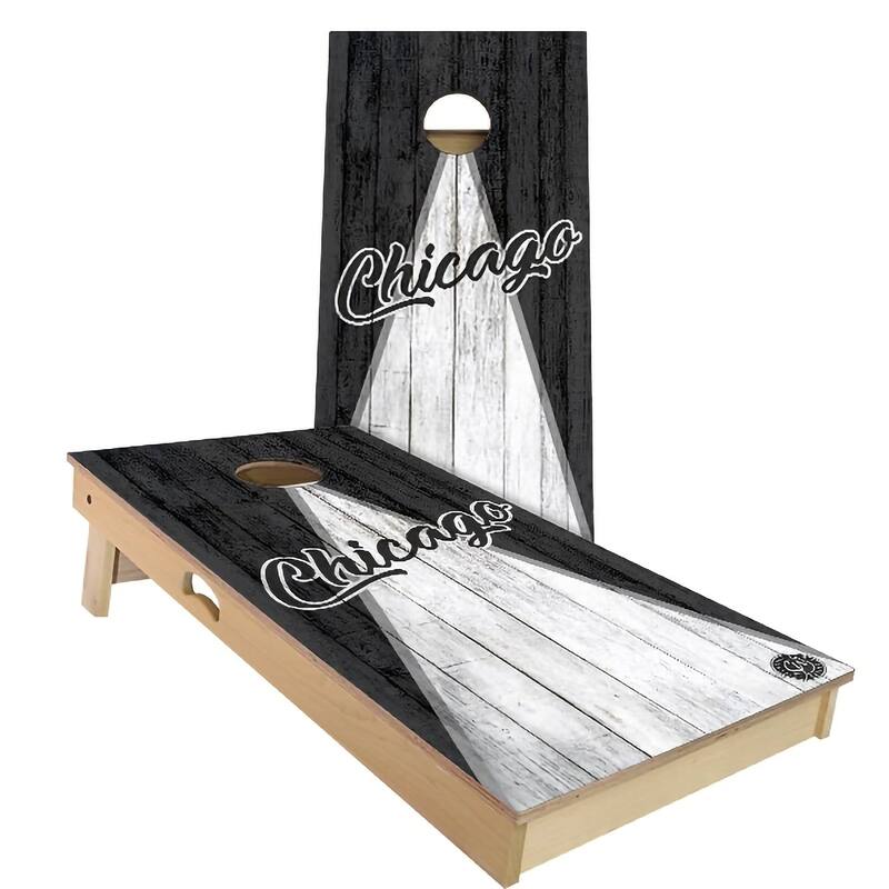 Chicago Triangle Baseball Outdoor Cornhole Board Set - Backyard 2x4 - NO Accessories