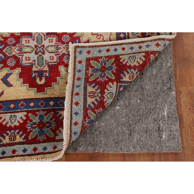 Geometric Kazak Accent Rug Handmade Traditional Wool Carpet - 3'3" x 5'1"