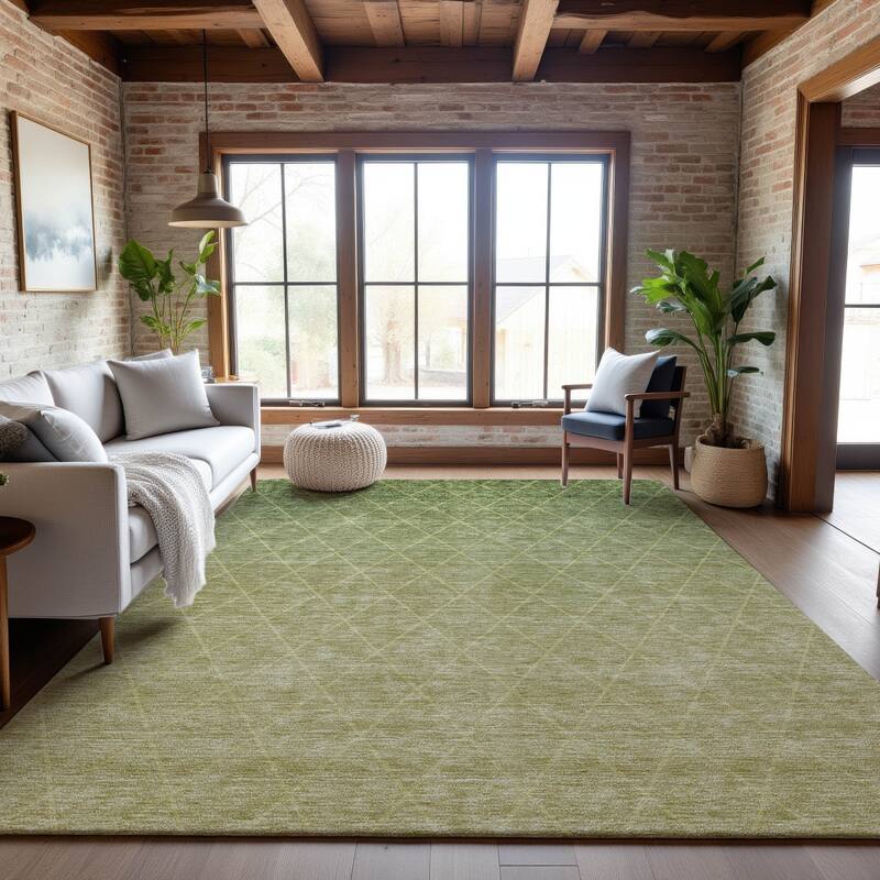 Premium Washable Super Soft Ombre Diamonds Mayfield Rug - Aloe - 2'6" x 3'10"