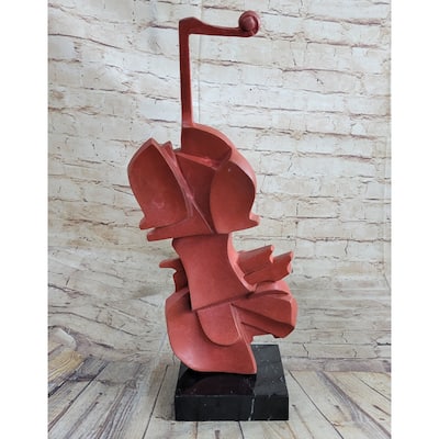 Red Cello Bronze Metal Sculpture Statue Figure Collectible Musician Musical Instrument Decor Dali