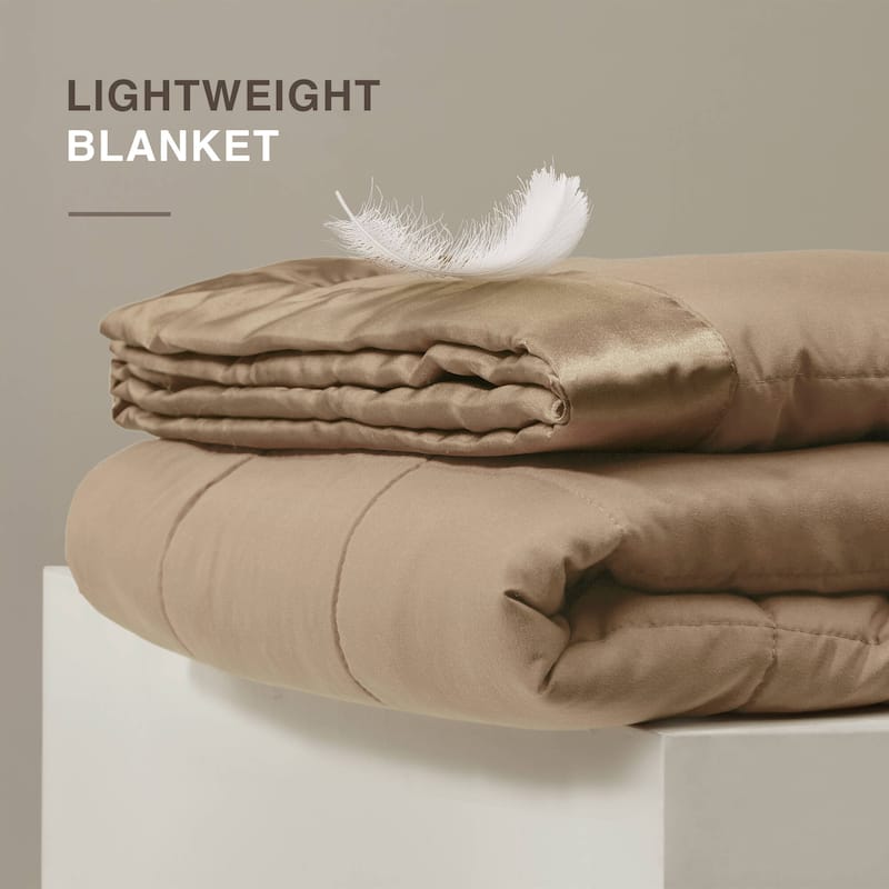 Madison Park Prospect Lightweight Down Alternative Blanket with Satin Trim