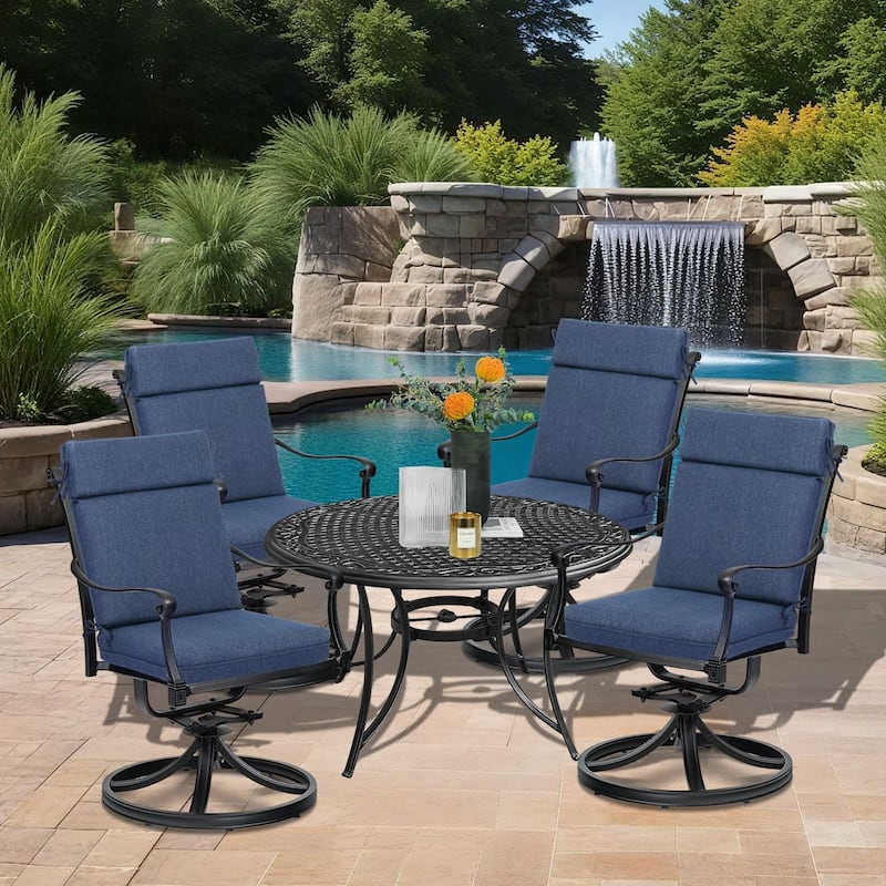 Aoodor Outdoor High Back Dining Chair Cushion Set, 44"x21"x3.2", Set of 4 - 44"x21"x3.2"