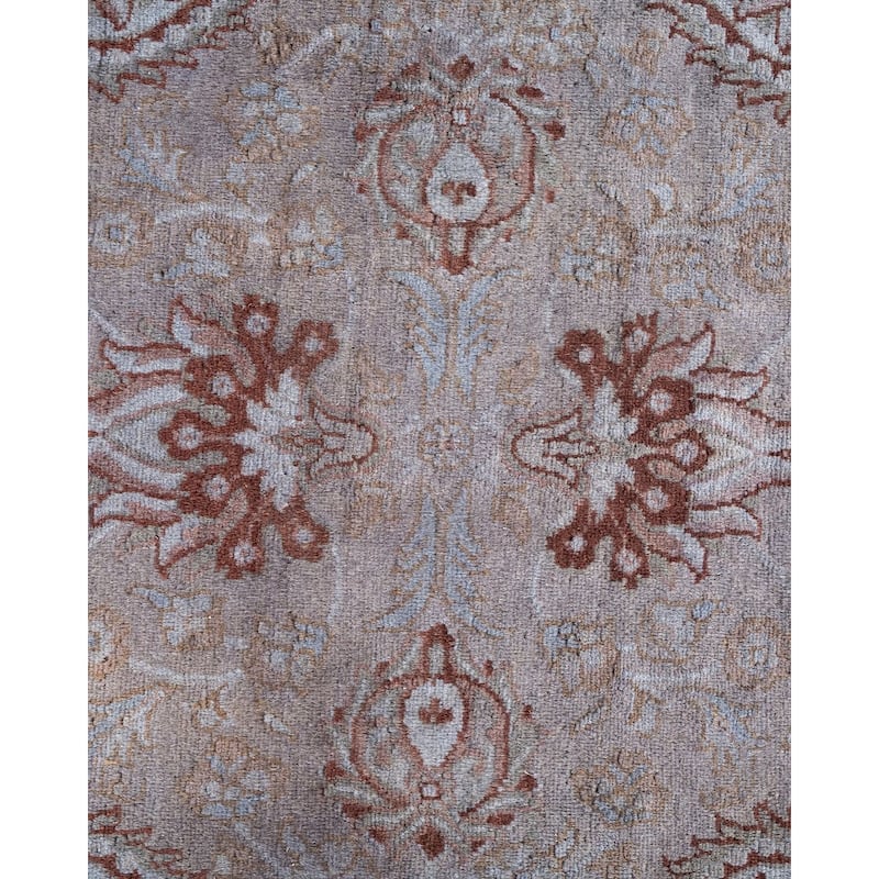 Overton Hand Knotted Wool Vintage Inspired Modern Contemporary Overdyed Gray Area Rug - 4' 7" x 6' 6"