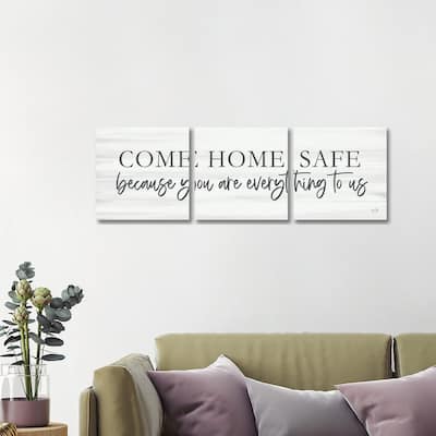 iCanvas "Come Home Safe" by Lux + Me Designs 3-Piece Wall Art Set