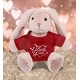 preview thumbnail 4 of 4, DolliBu I LOVE YOU Super Soft Baby Pink Rabbit Plush with Red Shirt - 8 inches