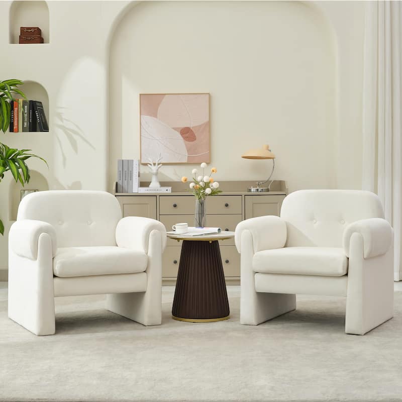 Modern Cloud Velvet Accent Chair with Removable Cushion for Living Room