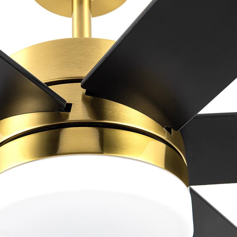 65 in. Integrated LED Indoor Gold/Black ceiling Fans with Light and Remote Control Included