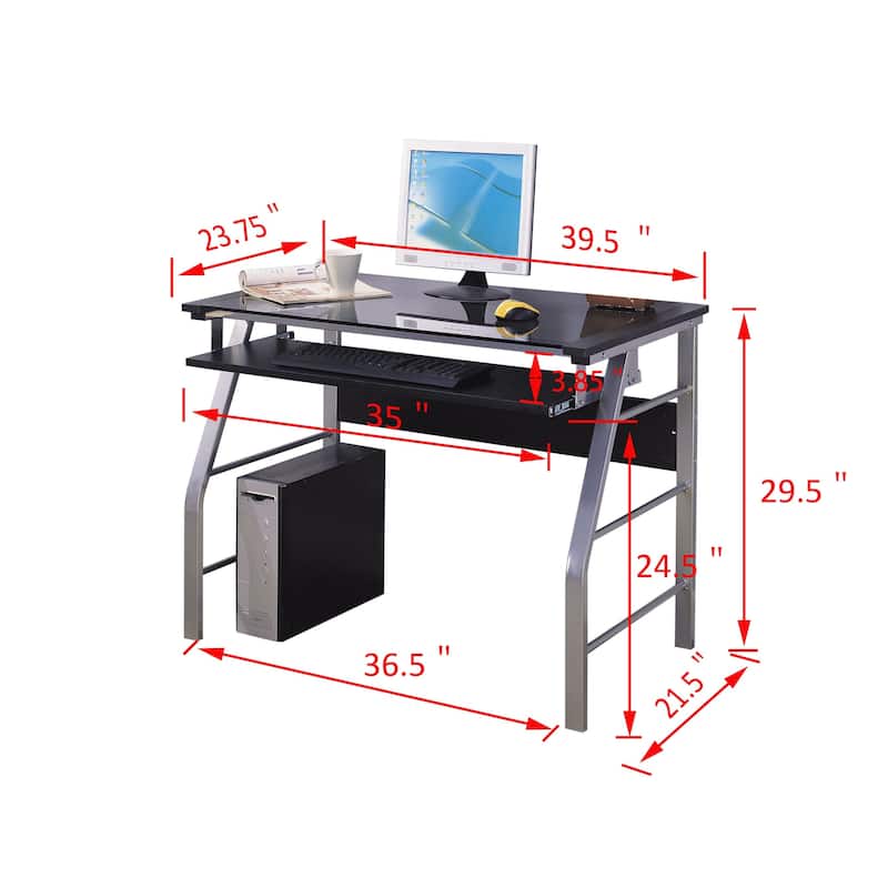 InRoom Computer Desk with Full-Size Keyboard Tray
