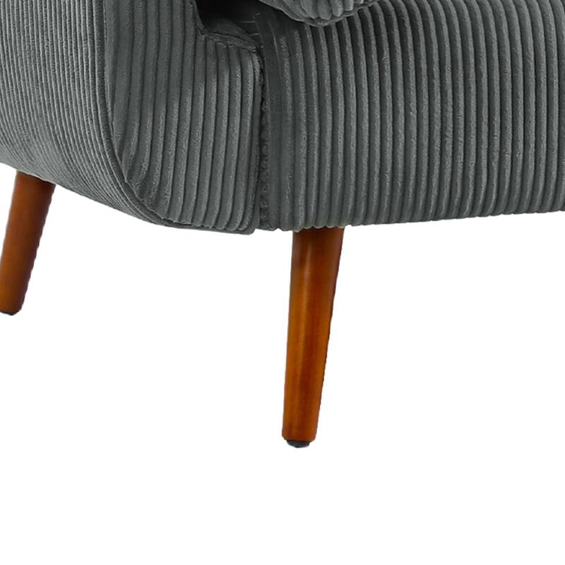 73" W Upholstered Corduroy Convertible Sleeper Sofa Bed with Pillows