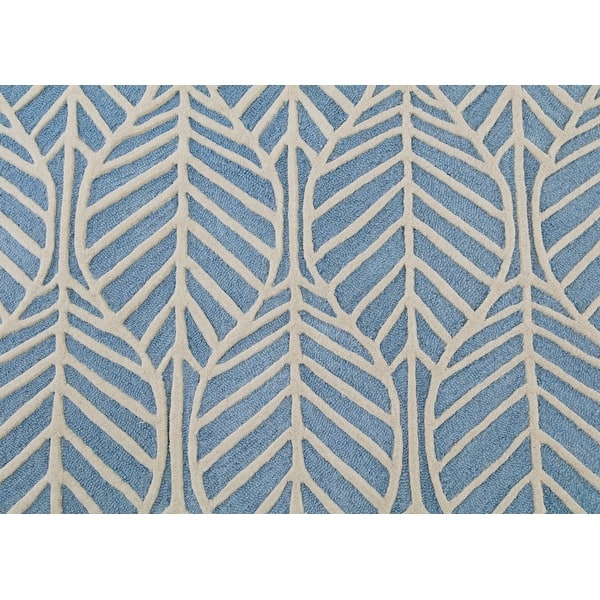 slide 2 of 3, 5X8 Area Rug Blue Palm - 5' x 8'