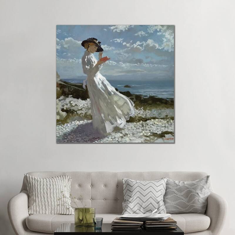 iCanvas "Grace reading at Howth Bay " by Sir William Orpen Canvas Print