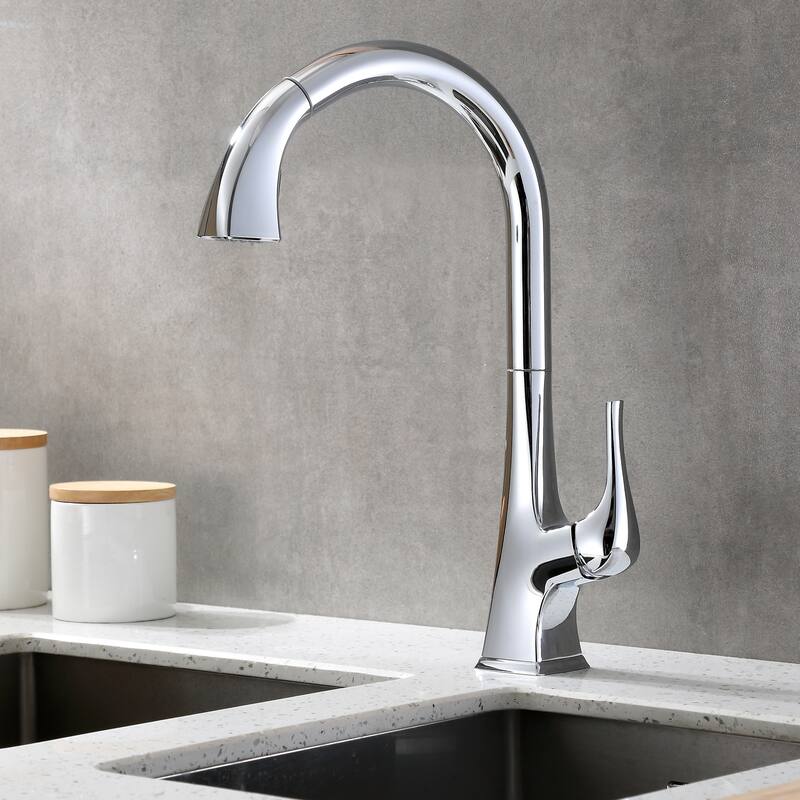 Luxier KTS20 Single Handle Pull Down Sprayer Kitchen Faucet