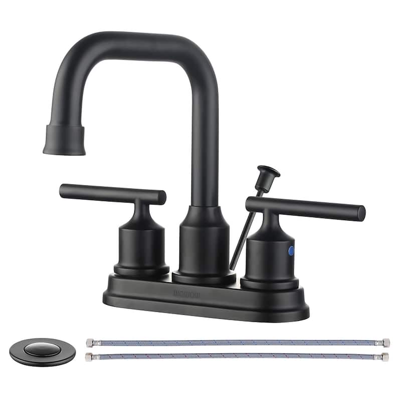 WOWOW 4 in. Centerset Double Handle Bathroom Faucet