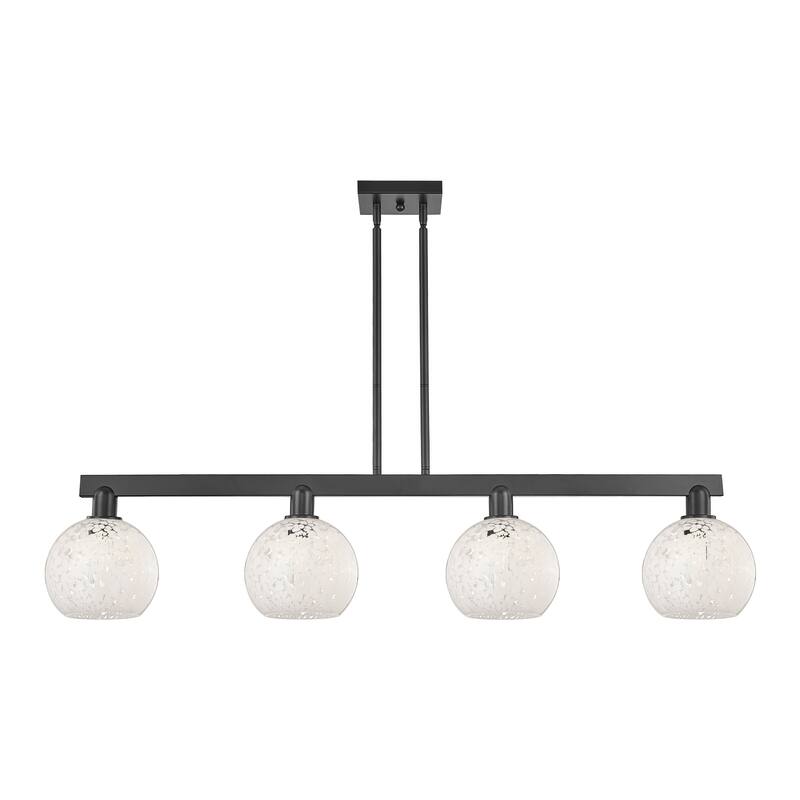 Innovations Lighting Endless Possibilities Arcadia - White Mouchette - 4 Light 51" Stem Hung Island Light - Matte Black