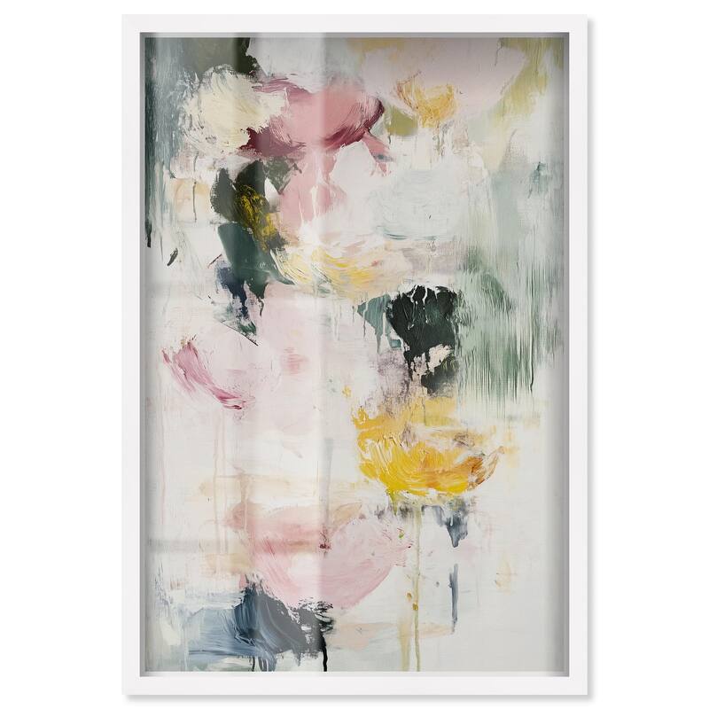 Dripping Colors II Shadowbox by Art Remedy - White - 24" x 36"