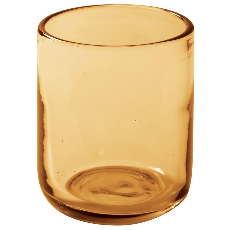 Bloomhouse Sayulita Spring 8 Piece Hand Made 16 OZ Amber Glass Double Old Fashioned Set W/ Coasters