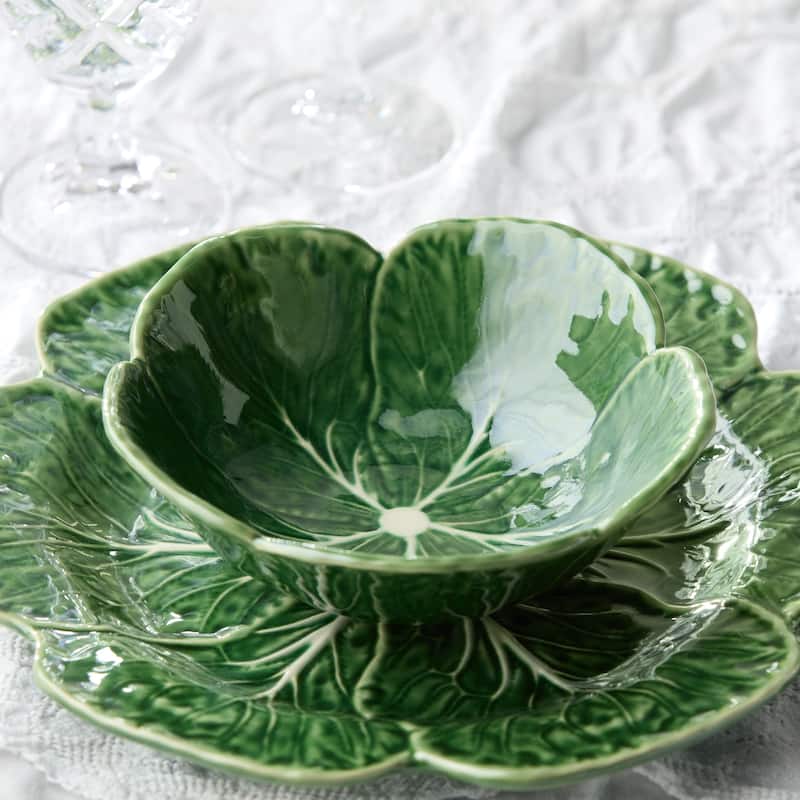 Certified International Le Jardin Set of 4 Cabbage 3-D Cereal Bowl 7" - 7"W x 7"D x 2.5"H