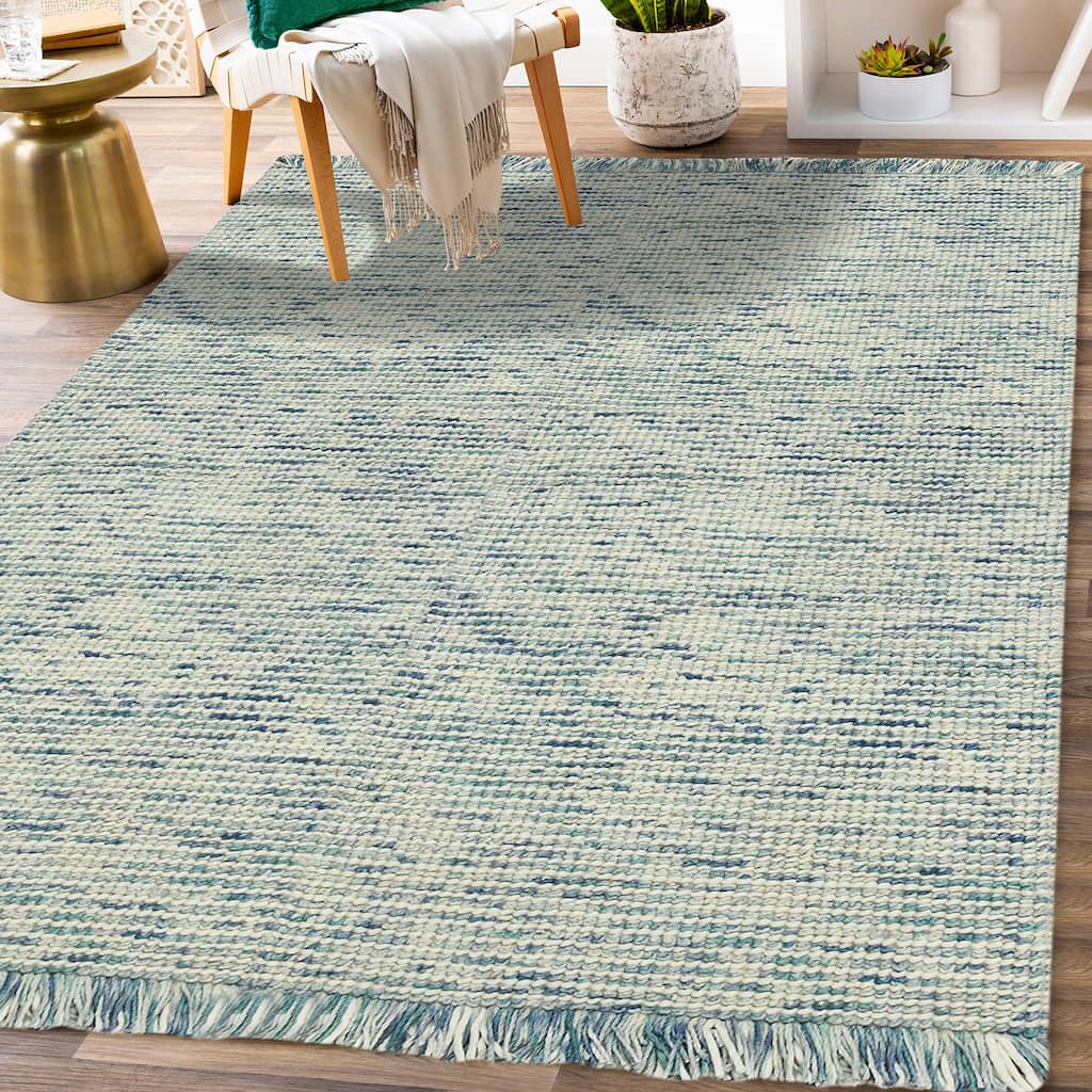 Cableknit Casual Hand-Woven Wool and Cotton Area Rug