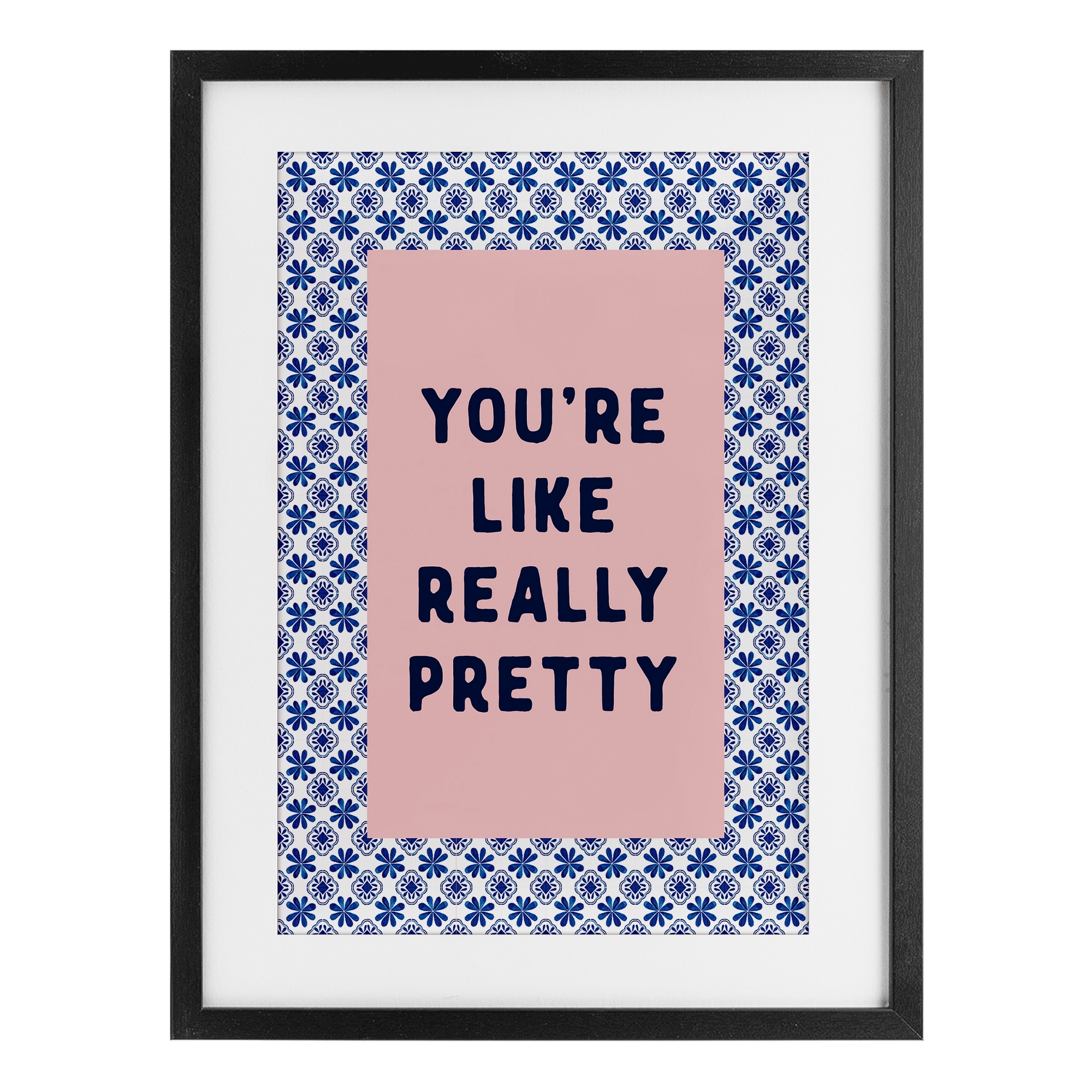 Stupell You're Like Really Pretty Under Glass Framed Design By Lettered and Lined