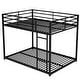 preview thumbnail 7 of 30, Full over Full Modern Design Metal Bunk Bed, Low Bunk Bed with Ladder, Easy Assembly, Metal Frame Construction, Black