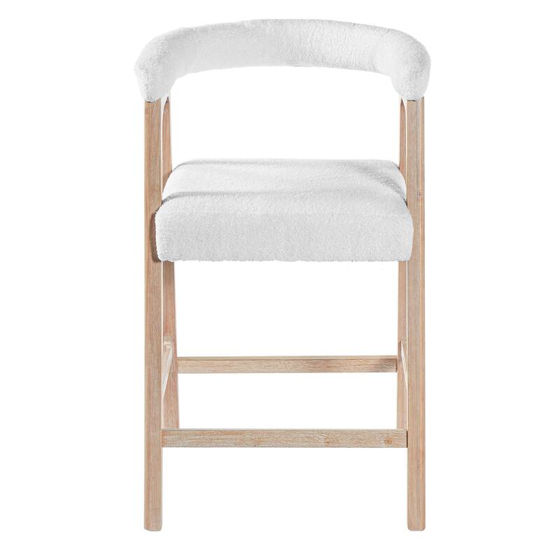 Christopher Knight Home - Modern Upholstered Wooden Counter Stools - 26" Seat Height Bar Stools with Back, Set of 2