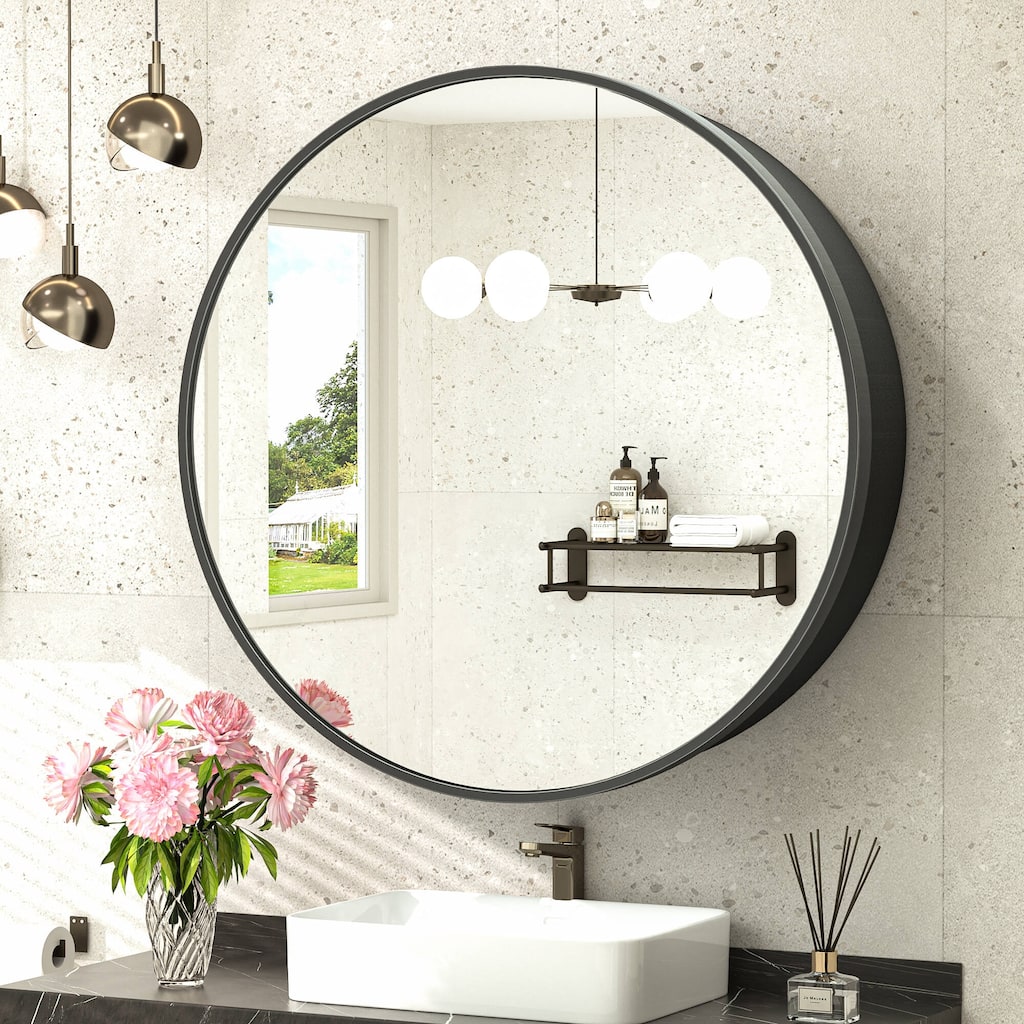 TokeShimi Round Medicine Cabinet with Mirror for Vanity