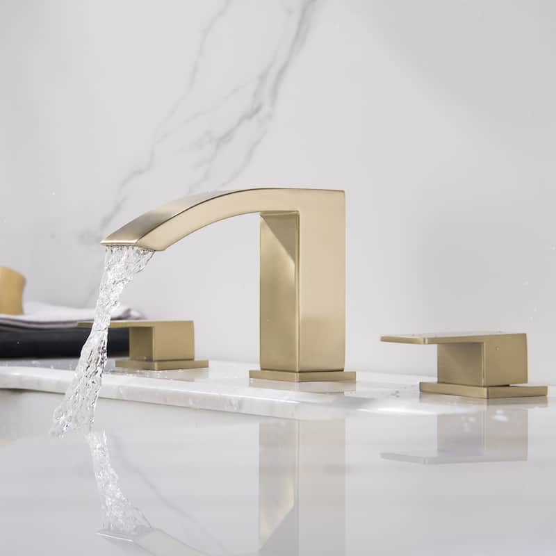 Widespread Bathroom Sink Faucet Dual Handle 3-Hole Basin Mixer Taps