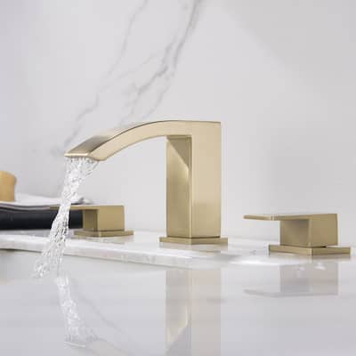 Widespread Bathroom Sink Faucet Dual Handle 3-Hole Basin Mixer Taps