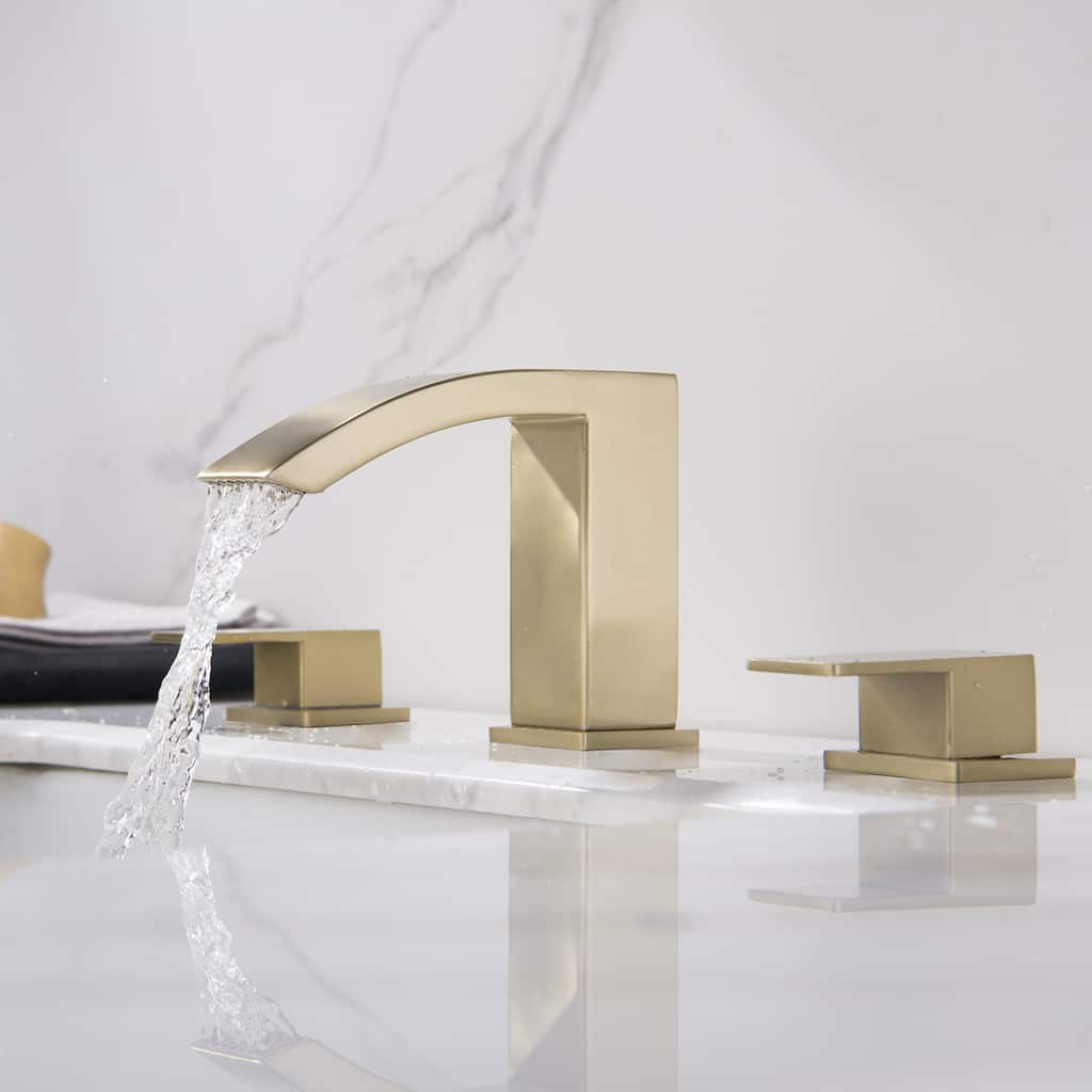 Widespread Bathroom Sink Faucet Dual Handle 3-Hole Basin Mixer Taps